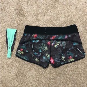 Lululemon Shorts and Reversible Head Band